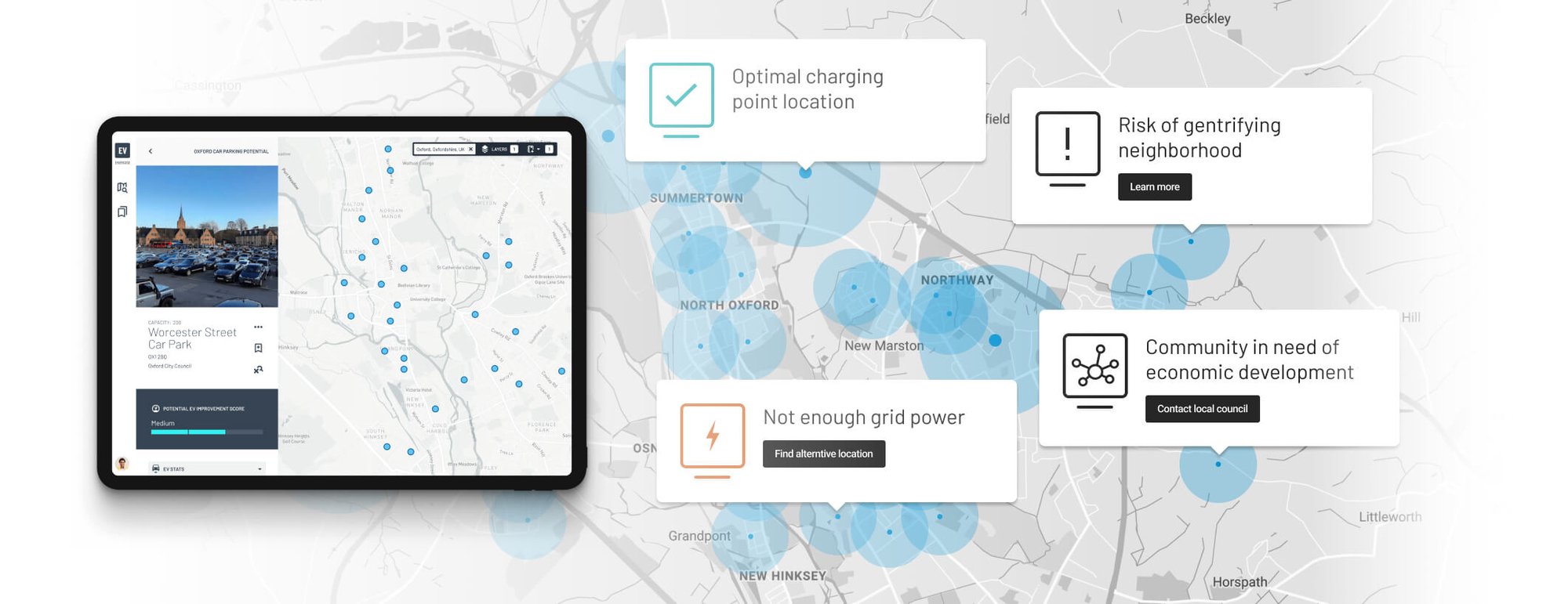 Dashboard showing Mind Foundry EV Solution